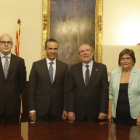 Presentació del conveni entre la Diputació i La Caixa.