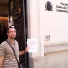 El regidor del Comú Carlos Glez, aquest dijous a la Fiscalia Anticorrupció a Madrid.