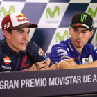 Marc, amb Lorenzo en la roda de premsa prèvia al GP d’Aragó.