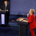 Imatge del primer debat televisiu entre Trump i Clinton.