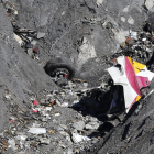 Restes de l'avió de la ruta Barcelona-Düsseldorf de Germanwings que es va estavellar el març del 2015 als Alps francesos.