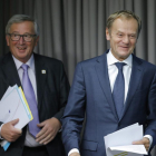 El president de la CE, Jean-Claude Juncker, i el president del Consell de la UE, Donald Tusk.