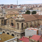 La teulada de la Catedral pateix un gran deteriorament pels nius i excrements de cigonyes.