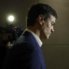 L’exsecretari general del PSOE Pedro Sánchez, ahir al Congrés després d’anunciar la renúncia a l’acta de diputat.