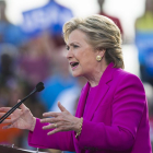 La candidata demòcrata per a la presidència dels EUA, Hillary Clinton, durant un acte de campanya aquesta setmana.