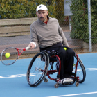 Jordi Torné, a la imatge, va ser el campió de la categoria de tenis en cadira de rodes.