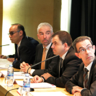 Chocarro, segundo por la izquierda, a la derecha del presidente de ActelGrup, Josep Mª Codina.