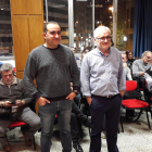 Javier Pacheco, junto al líder de CCOO en Lleida, Jaume Sellés.