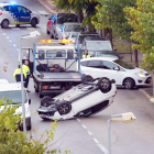 Aparatoso accidente en la avenida Catalunya de Cervera