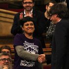 Gabriel y Puigdemont tras la aprobación de la moción de confianza del President del 29 de setiembre. 