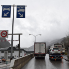 Camions ahir a la frontera d’Espanya amb Andorra.
