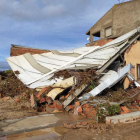 Una casa derrumbada en l'Albi a causa de las fuertes lluvias de este martes