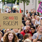 Imagen de la manifestación contra el racismo celebrada ayer en la capital alemana, Berlín.