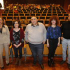 Eva Leal, Rebeca Ríos, Rafa Gimena, Vanessa Pi i Josep Ramon Ribé, ponents d’ahir a la UdL.
