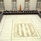 Vista general de l’Auditori del Parlament de Catalunya que va acollir ahir la cimera pel referèndum.