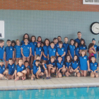 Los nadadores del CN Lleida que participaron en la jornada de la Lliga benjamín y prebenjamín.