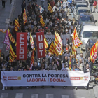Imatge de la manifestació de l’1 de maig a Lleida.