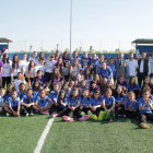 Foto de família de l'homenatge de l'AEM de Lleida als seus equips femenins.