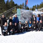 Los representantes del esquí nórdico ayer en Aransa. 
