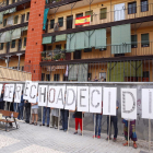 Acto por la unidad de España ayer en la plaza Paeria. 