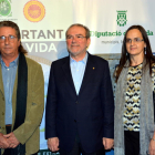 Enric Dalmau, Joan Reñé i Mari Paz Romero, ahir a Lleida.