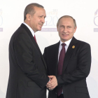 El president turc i el rus durant la reunió del G-20 a Antalya (Turquia) el novembre del 2015.