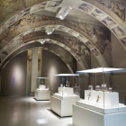 Sala del MNAC a Barcelona on s’exhibeixen els fragments de pintures murals de Sixena.