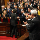 Carles Puigdemont agradece el apoyo del Parlament tras su investidura como President de la Generalitat el 10 de enero de 2016.
