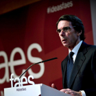 Aznar durante la clausura del acto “Ideas para la sociedad”. 