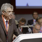 Ángel Villar durant una assemblea de la Federació Espanyola.