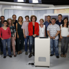 L’equip del TN comarques de TV3 a Lleida, ahir.
