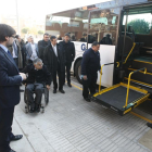 Ricard Font en la inauguració del bus exprés a Torrefarrera.