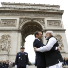 Macron, el sábado, con el primer ministro de la India.