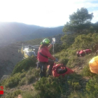 Imagen del momento del rescate en la sierra de Pessonada.