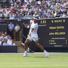 Rafa Nadal, durant el debut a Wimbledon davant de l’australià John Millman.