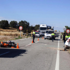 Los servicios de emergencias trabajan en el lugar del accidente, en la L-310 en Torrefeta i Florejacs.