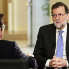 Rajoy durante su entrevista en Televisión Española.