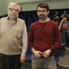 Jaume Boixadera i Carlos Ortiz, ahir a la facultat d’Agrònoms.