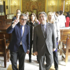 L’alcalde Àngel Ros i el delegat del Govern central a Catalunya, Enric Millo, ahir a la Paeria.