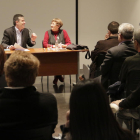 Giralt y Bramon ayer en la presentación en el Museu de Lleida. 