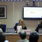 Les magistrades Rocío Martín, Samantha Romero i Eleonor Moyà, durant la presentació de les conclusions del judici del cas Nóos