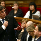 Puigdemont, durante una de sus intervenciones en la sesión de control  de ayer al Govern.