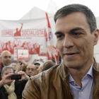 Sánchez va seguir ahir amb la campanya de cara a les primàries