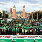 Imatge general de la concentració de la Marxa Pagesa a l’avinguda Maria Cristina de Barcelona.