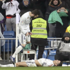 Cristiano tirado en el suelo, después de marcar ayer ante la Real Sociedad.
