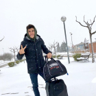 Marc partió ayer de Cervera después de la nevada.