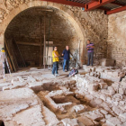 Imagen de los restos del molino descubierto en Vallbona de les Monges. 