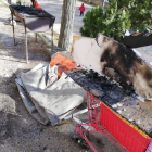 Imagen de destrozos causados por el ataque al local en el que ERC presentaba a su candidato.