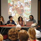 Carmen Berlabé, Carmen Morte, Elena Toló i Albert Velasco, ahir a la jornada al Museu de Lleida.