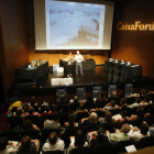 Un instant de la conferència inaugural de Josep Maria Gili, ahir a la tarda al CaixaForum.